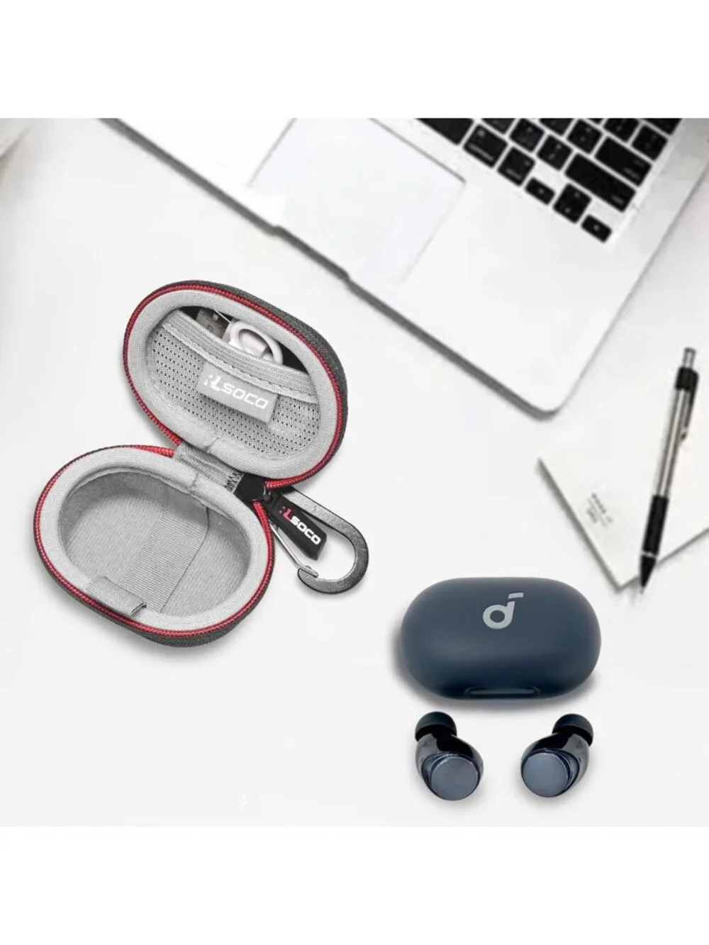 Premium Carrying Case for Wireless Earbuds - Auto-Adjustable, Noise Cancelling